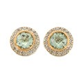 Meredith Leigh 14k Gold/ Silver Green Amethyst and 1/5ct TDW Diamond Earrings (H-I, I2-I3)