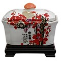 Porcelain 8-inch Cherry Blossom Covered Jar (China)