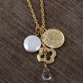Goldplated Pearl Clover Necklace (18 mm) (USA)
