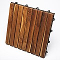 Le click Teak Interlocking Deck Tiles, Set of 10 Floortiles to cover 10sf, oiled finish