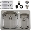 Ticor Stainless Steel 18-gauge Overmount Kitchen Sink with Air Switch