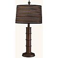 Treebark Table Lamp with Brown Fabric Shade