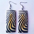 Cow Bone Animal-print Rectangle Earrings (Kenya)