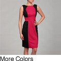 London Times Women's Black/ Raspberry Sleeveless Dress