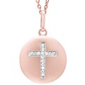 Sterling Silver/ 14k Gold Diamond Cross Necklace