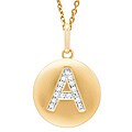 14k Yellow Gold Overlay Diamond Accent Initial 'A' Necklace