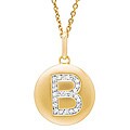 14k Gold Overlay 1/10ct TDW Diamond Initial 'B' Necklace (H-I, I2-I3)