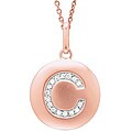 14k Pink Gold Overlay Diamond Accent Initial 'C' Necklace