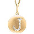Sterling Silver/ 14k Gold Diamond 'J' Necklace