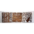 Set of 3 Wood 18-inch Tree Life Wall Panels (Thailand)