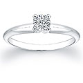 14k White Gold 1/3ct TDW Certified Diamond Solitaire Engagement Ring (H-I, SI1-SI2)