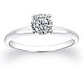 14k White Gold 5/8ct TDW Certified Diamond Solitaire Engagement Ring (H-I, I1-I2)