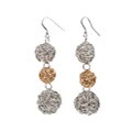 Two-tone Wire Ball Dangle Earrings