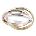 Divine Silver Sterling Silver Tri-color Wrap Ring