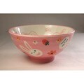 Children's Pink Bunny Ceramic Rice Bowls (Set of 4)