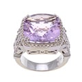 14k White Gold Amethyst and 5/8ct TDW Diamond Ring (H-I, I1)