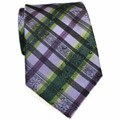 H. Luzzario & Co Men's Silk Lavender Plaid Tie
