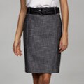 Larry Levine Women's Chelsea with Pleather Belt Skirt