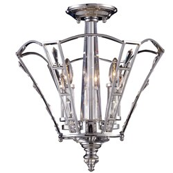 Indoor Chrome Semi Flush Light Fixture