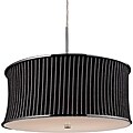 Pinstripe Black Polished Chrome 5-light Drum Pendant
