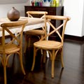 Cross-Back Light Brown Birch Dining Chair