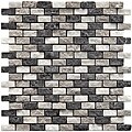 SomerTile 12x11.5-inch Griselda Subway 0.625x1.5-inch Charcoal Natural Stone Mosaic Tiles (Pack of 10)