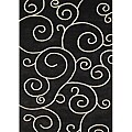 45 Record Purse secrets Hand-tufted Sarah Scrolls Black/ Light Gold Wool Rug (4'5 x 7'5)