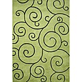 Hand-tufted Sarah Scrolls Lime Green Wool Rug (4'5 x 7'5)