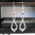 Sterling Silver Pink Cubic Zirconia Earrings (Thailand)