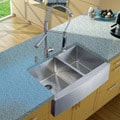 Vigo Farmhouse Stainless Steel Kitchen Sink, Faucet, and Dispenser