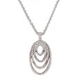 Silvertone 4-oval Lux Rhinestone Necklace