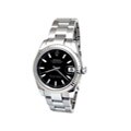 Pre-owned Rolex Women's Datejust Stainless Steel Black Dial Oyster Band Watch