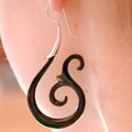 Sterling Silver and Horn Dancing Fin Earrings (Indonesia)