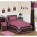Pink/ Brown Bella 3-piece Full/ Queen-size Bedding Set