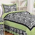 Lime Funky Zebra 4-piece Twin-size Bedding Set