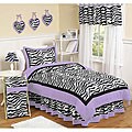 Purple Funky Zebra 3-piece Full/ Queen-size Bedding Set