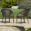 Christopher Knight Home Wicker Fan Back Indoor/ Outdoor Club Chairs (Set of 2)