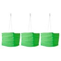 Tricod Silk Effects Square Green Solar Lantern (Set of 3)