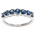 14k White Gold Blue Sapphire and Diamond Accent Ring
