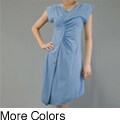 AtoZ Women's Cap Sleeve Ruched Dress