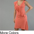 AtoZ Women's Ruffled V-neck Asymmetrical Dress