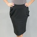 AtoZ Women's Draped Pocket Stretch Skirt