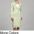 Larry Levine Women's Ruffled Skirt Suit