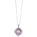14k White Gold Pink Amethyst Necklace