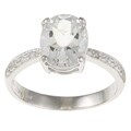 14k White Gold White Topaz and Diamond Accent Ring
