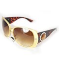 SWG Women's D1173 Gold, Leopard and Amber Square Sunglasses