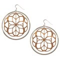 Sterling Essentials 14k Rose Gold over Sterling Silver Lotus Lace Earrings