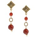 Charming Life Carnelian Decorative Goldtone Post Earrings