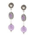 Charming Life Silvertone Decorative Cape Amethyst Post Earrings