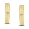 Yellow Rhodium Plating over Silver Diamond Accent Hoop Earrings (G-H, I3)